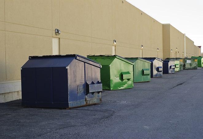 commercial disposal bins at a construction site in Bruceville